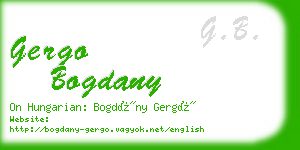 gergo bogdany business card